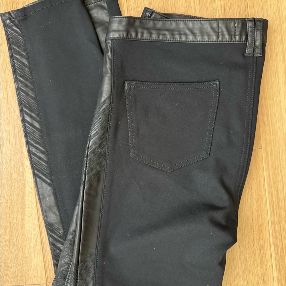 Anthropologie Slim Black “Leather” Pants with Zipper Detail - Picture 7 of 7